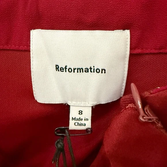 NWT Reformation Minara Strapless Midi Dress in Chianti Size 8 - Picture 11 of 17